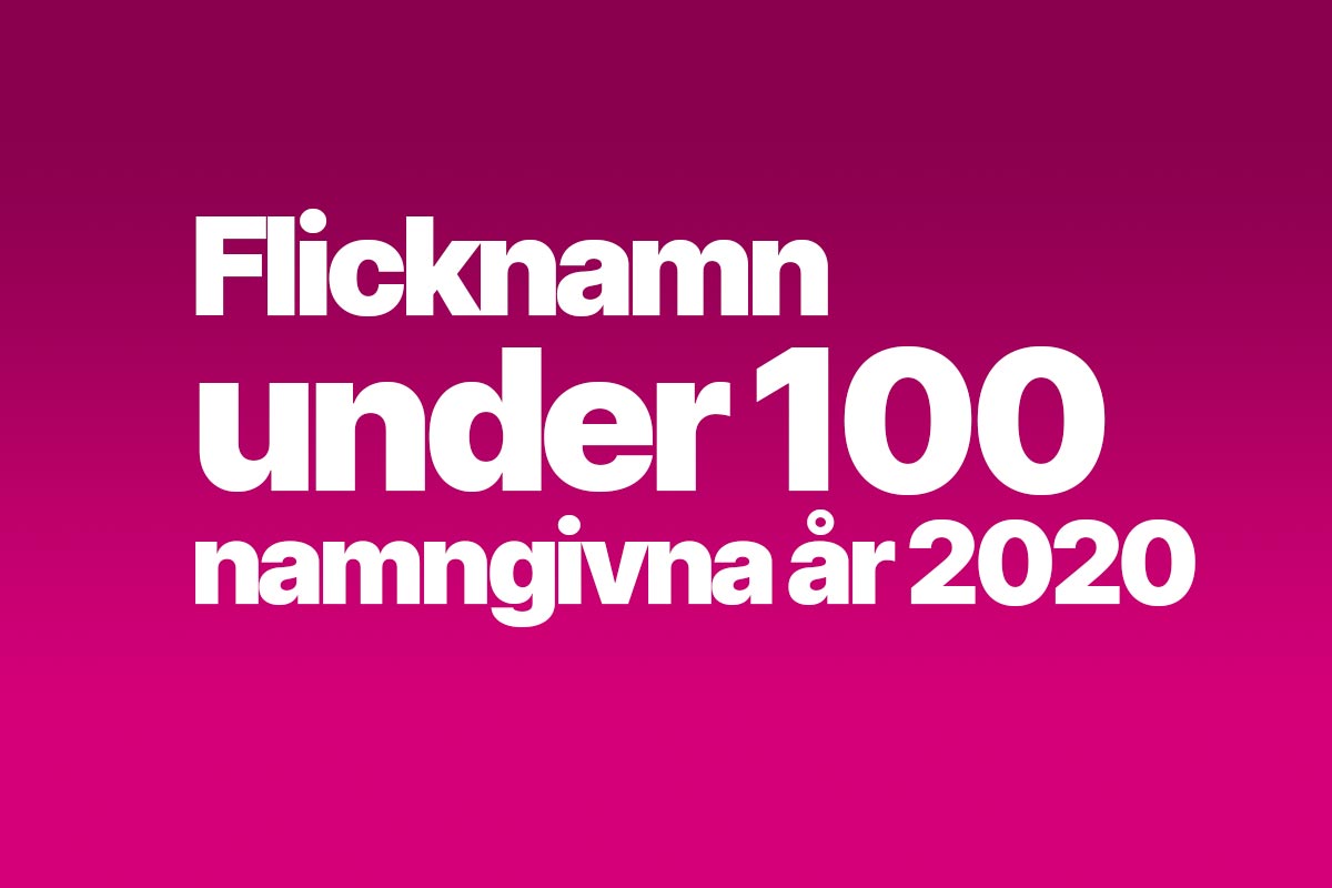 Flicknamn under 100 namngivna