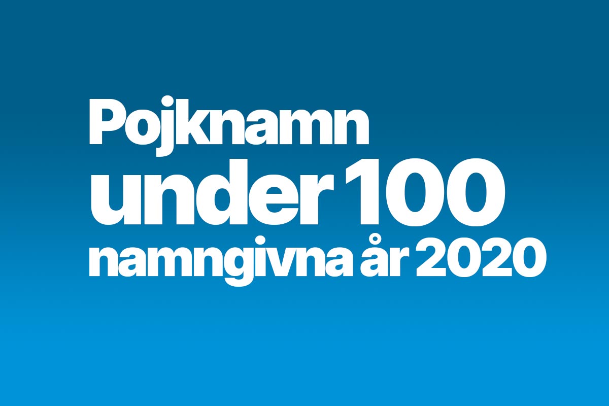 Pojknamn under 100 namngivna